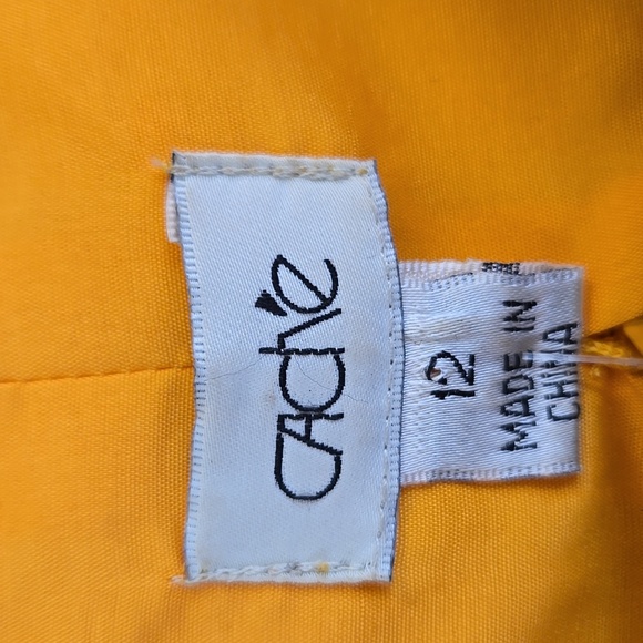 Cache Golden Yellow Ruffle Midi Dress Size 12 • Romantic Vintage-Inspired Style - Picture 13 of 13